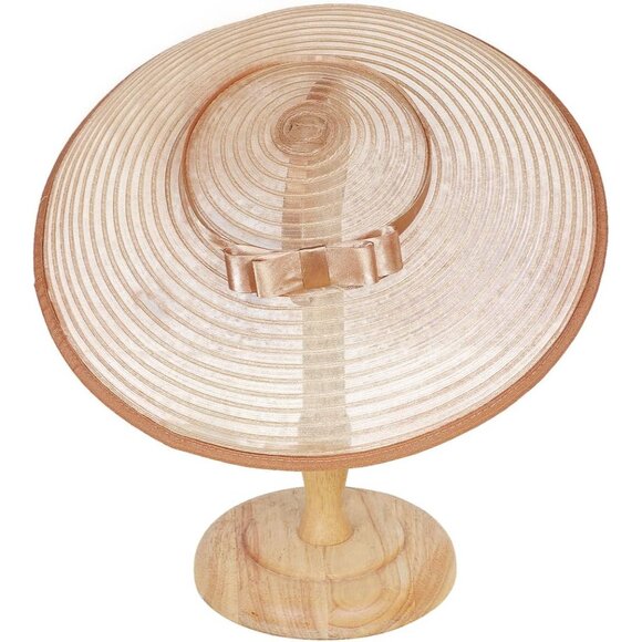 Vintage Straw Fedora Hat Women Wide Brim Church Derby Occasion Fascinator - Picture 3 of 5